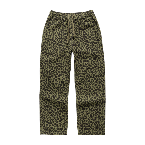 Leopard Chef Pant - Green